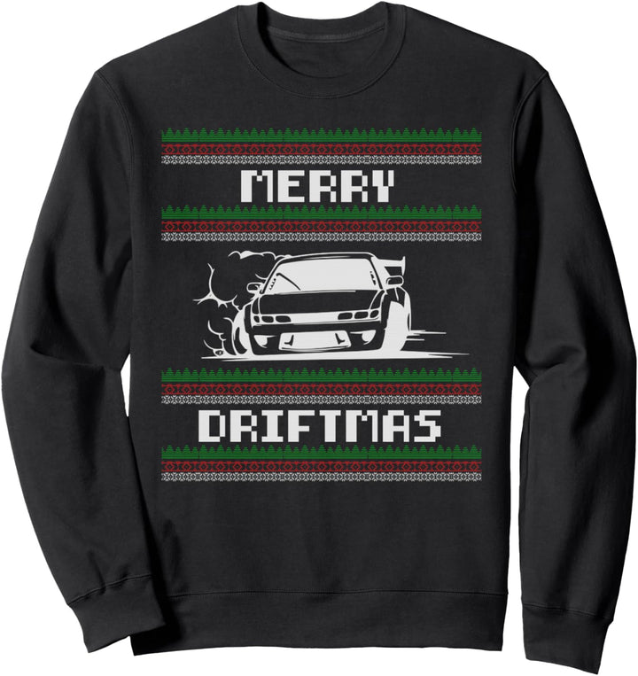 Christmas Ugly Sweater Pun - Merry Driftmas Car Drift Racer Sweatshirt