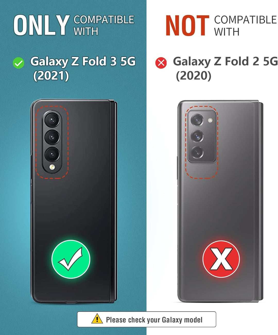 OCASE Hülle Samsung Galaxy Z Fold 3 5G Handyhülle mit S Pen Halter [Premium PU Leder] [Kartenfach] C