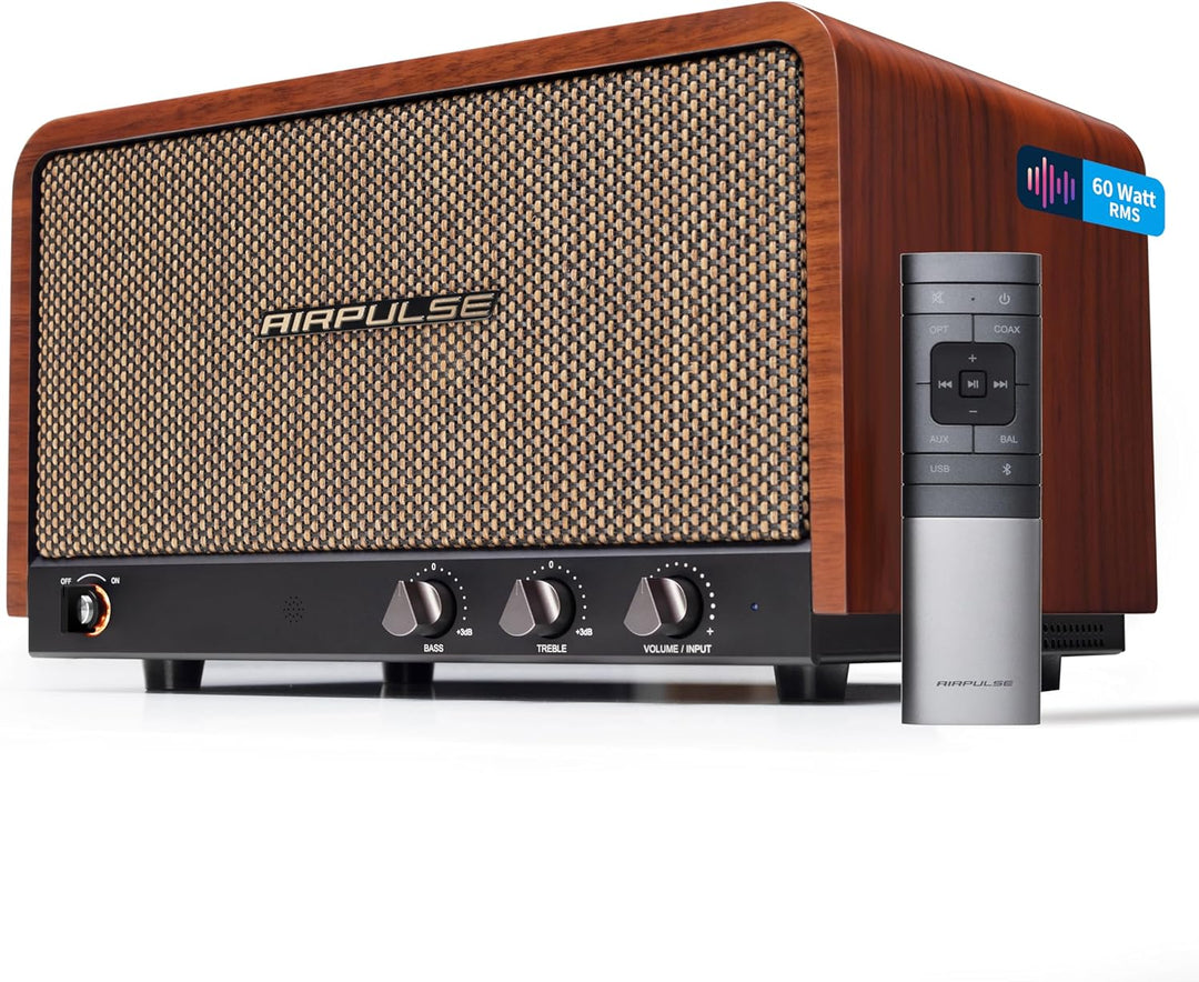 Edifier AIRPULSE P100X - Multitreiber Lautsprechersystem (60W) im Retro-Look mit Bluetooth 5.1 (aptX