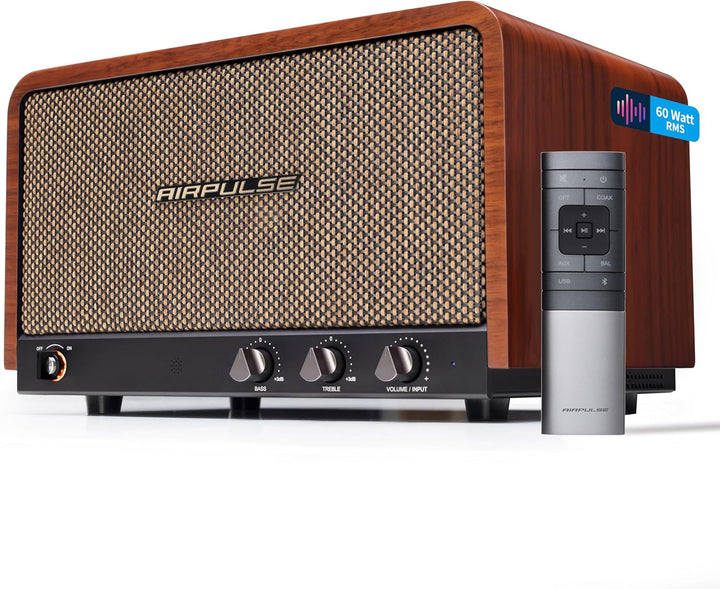 Edifier AIRPULSE P100X - Multitreiber Lautsprechersystem (60W) im Retro-Look mit Bluetooth 5.1 (aptX