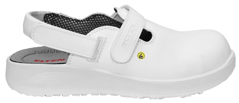 Berufsschuhe ELTEN MICHEL WHITE ESD SB, Herren, Clogs, leicht, weiss, Stahlkappe - Grösse 47 47 EU,