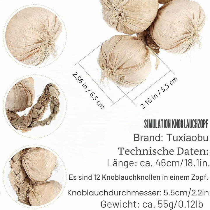 Tuxiaobu Künstliche Gemüse Knoblauch Zwiebel Schnüre Aesthetic Deko Obst, Faux Gemüse Kunst Früchte