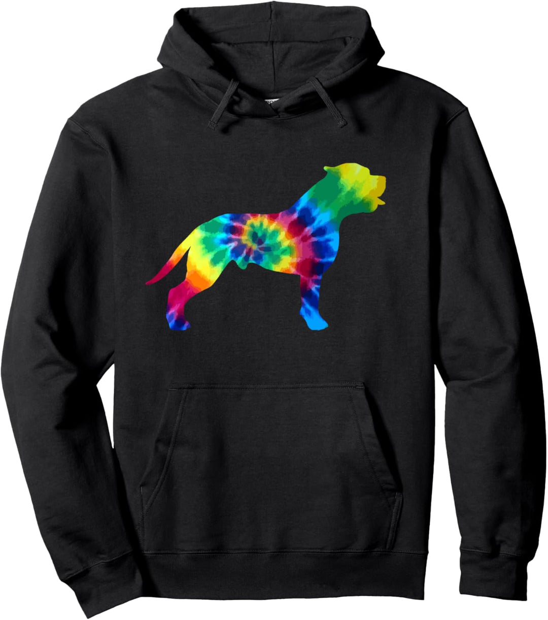Pitbull Tie Dye Vintage Hippie Pitbull Hund Mama Papa Pullover Hoodie