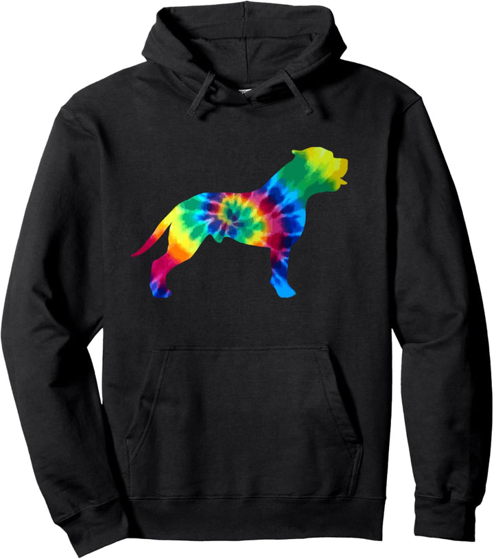 Pitbull Tie Dye Vintage Hippie Pitbull Hund Mama Papa Pullover Hoodie