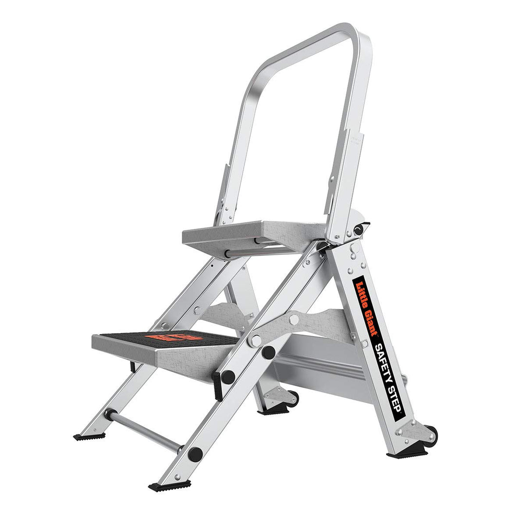 Little Giant Ladders, Safety Step, 2-Step, 2 foot, Step Stool, Aluminum, Type 1A, 300 lbs weight rat