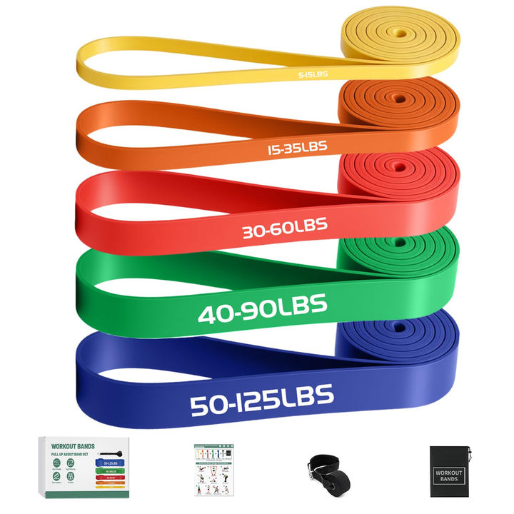 Resistance Bands Set,Fitnessbänder Widerstandsbänder 4er Set Mit Türanker Tragetasche,Gymnastikband