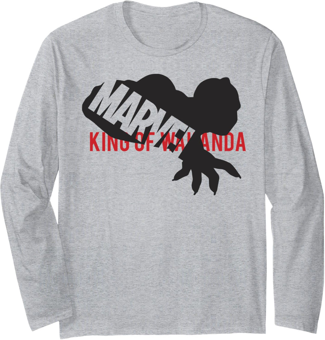 Marvel Black Panther King Of Wakanda Silhouette Logo Langarmshirt