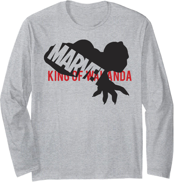 Marvel Black Panther King Of Wakanda Silhouette Logo Langarmshirt