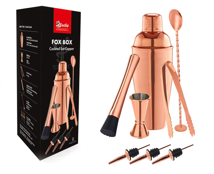 Bar-Set Kupfer Optik - 8 tlg. in Geschenkbox