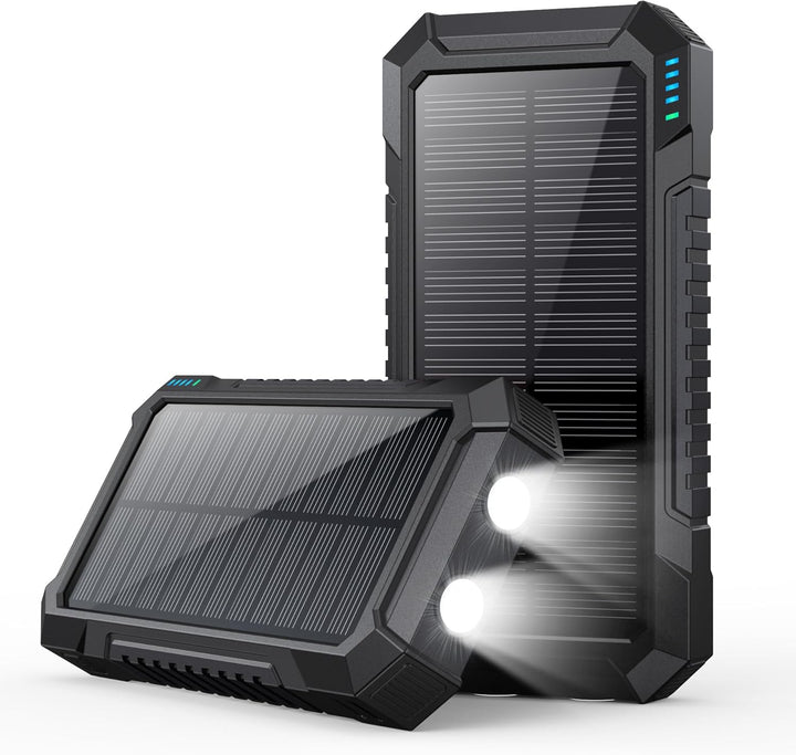 Solar Powerbank 26800mAh, PD 15W Power Bank mit USB C Tragbares Solarladegerät, Externer Akku 2 Ultr