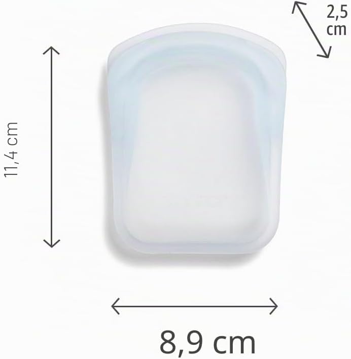 Stasher Bag Premium Silikonbeutel wiederverwendbar für Lebensmittel, 2er-Pack, Klar + Blau | Vielsei