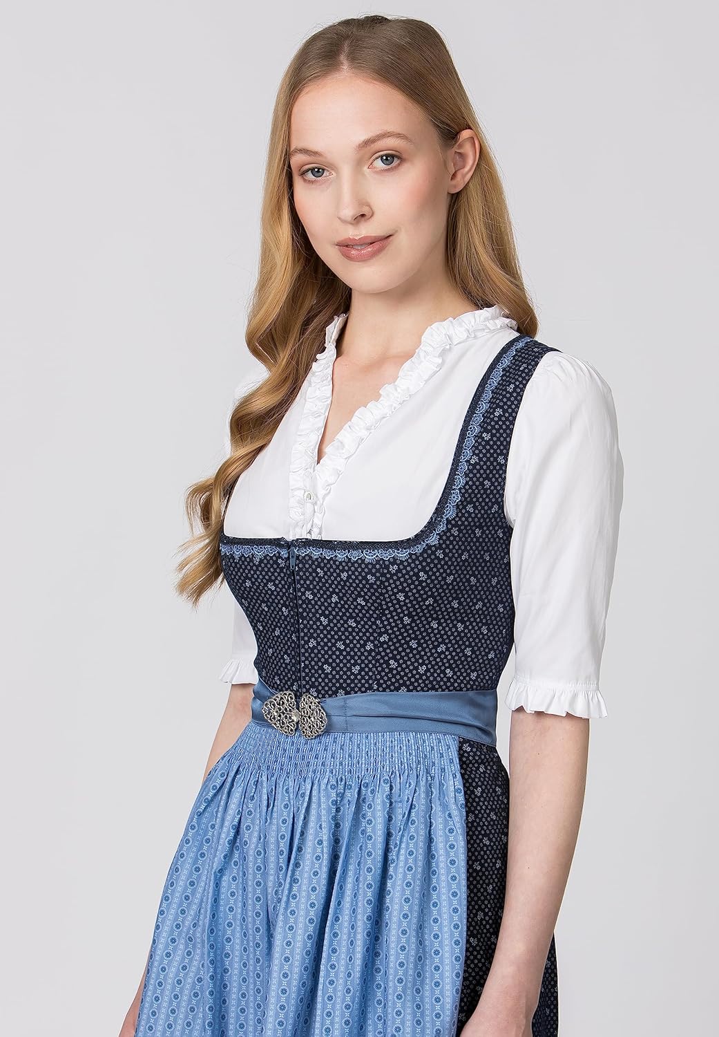 Stockerpoint Damen Dirndl Dunja Kleid für besondere Anlässe 34 Dunkelblau, 34 Dunkelblau