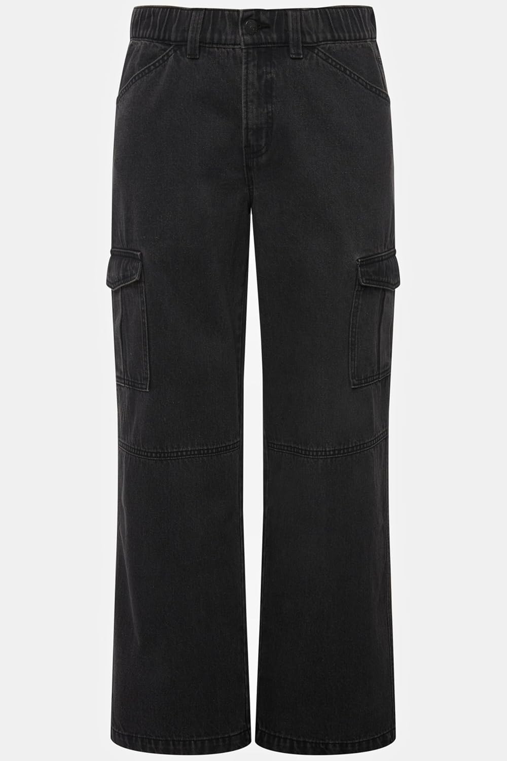 Ulla Popken Damen Cargo-Denim Hose, 42 Grosse Grössen