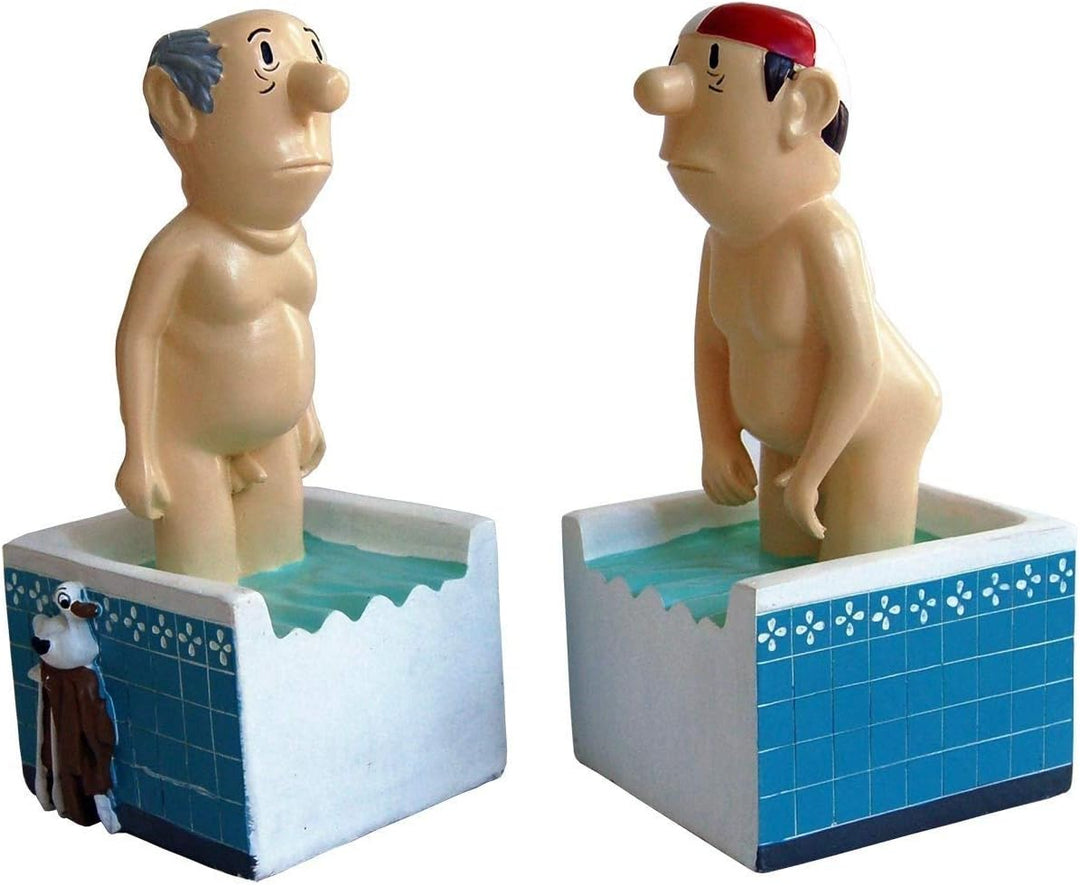 Loriot Buchstütze (8,5 x 7,5 cm) ++ Motiv: ''Herren im Bad'' ++ Der Spass für die ganze Familie, das