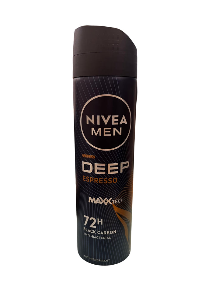 6er Pack - Nivea Men Deospray - Deep Black Carbon Dark Espresso - Antitranspirant - 150ml