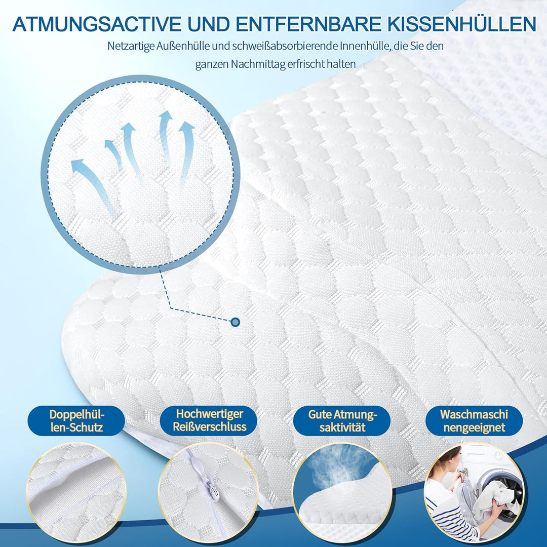 CHxxy Memory Foam Pillows, Cervical Pillow for Neck and Shoulder Pain Relief, Ergonomic Contour Bed
