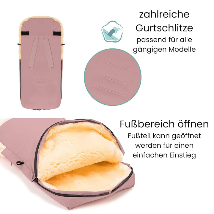 Fillikid Winterfusssack Bernia Lammfell Exklusiv Kinderwagen, Buggy | Winterfusssack wind- & wassera