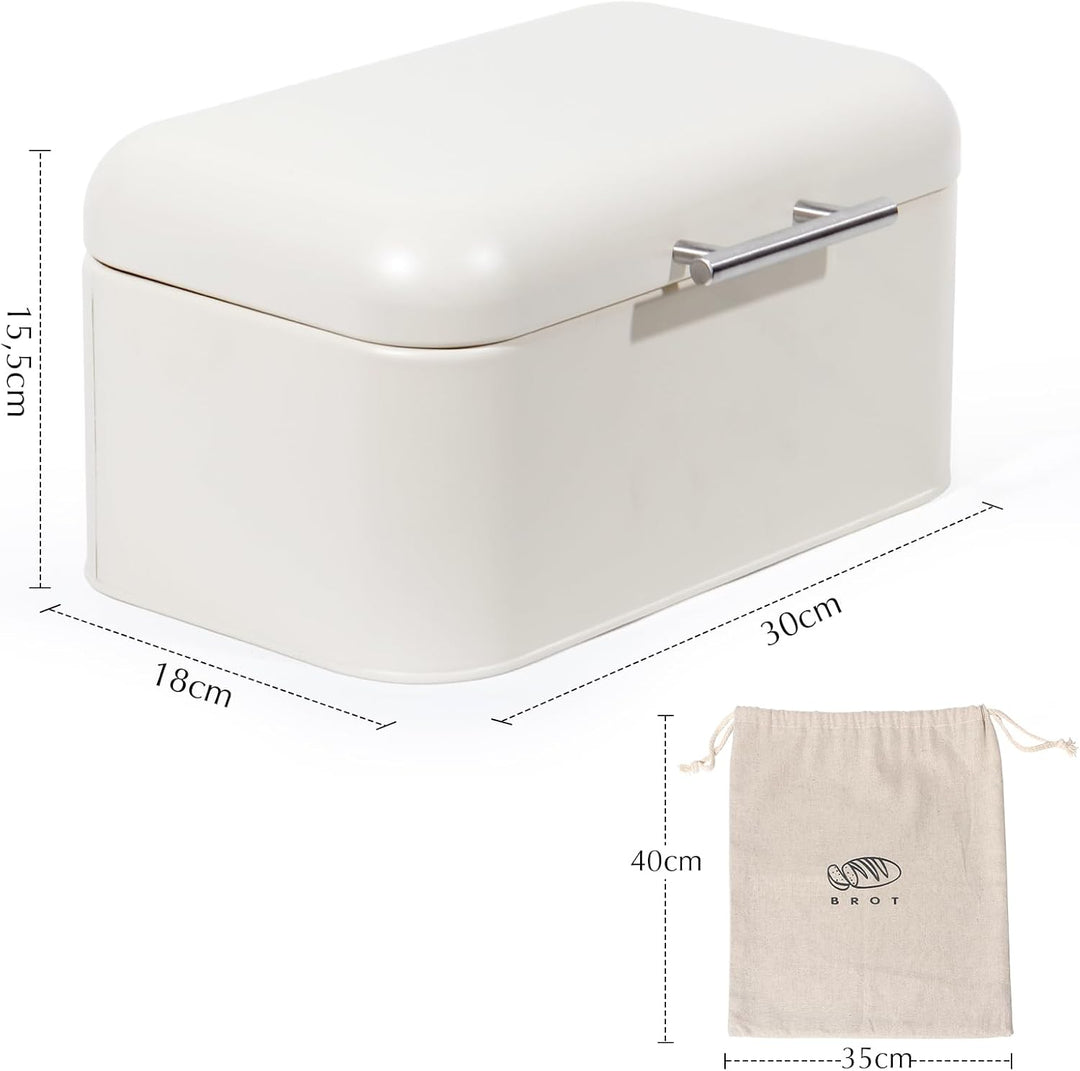 SYLANDO Brotkasten aus Metall mit Edelstahlgriff, Brot Lange Aufbewahren, Retro Brot Box, Brotaufbew