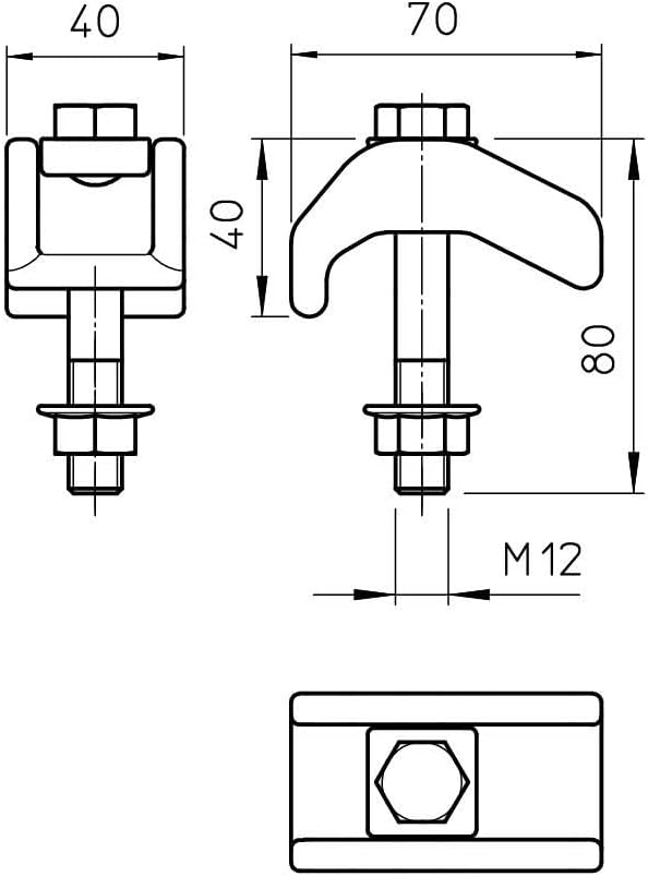 OBO-BETTERMANN 6355798 Grapa tensora carga pesada con tuerca multiuso