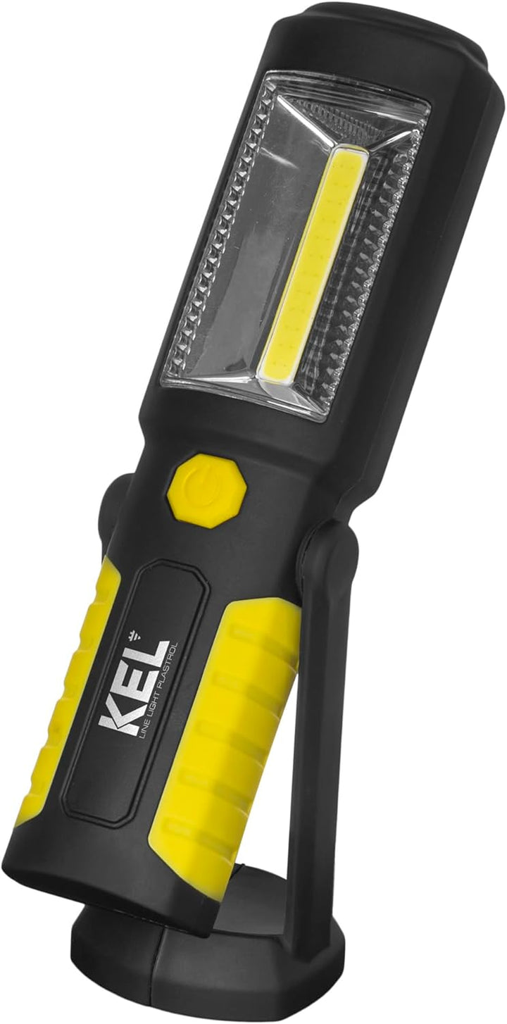 KEL Werkstattlampe - LED Arbeitsleuchte Akku, Inspektionsleuchte, Leistungsstarke 3x LED Taschenlamp