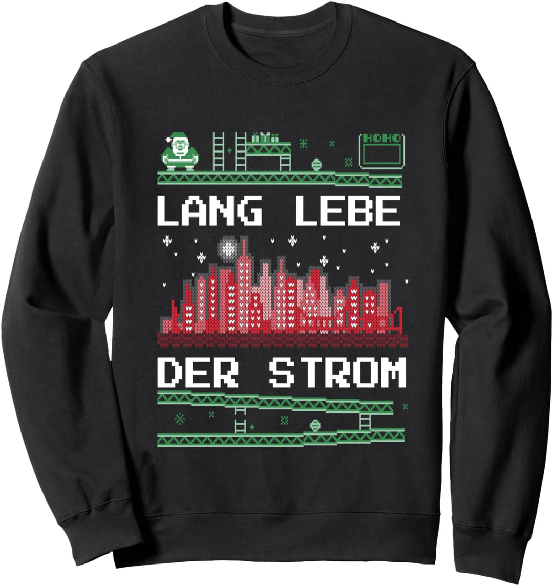 Lang lebe der Strom Weihnachten Ugly Christmas für Zocker Sweatshirt