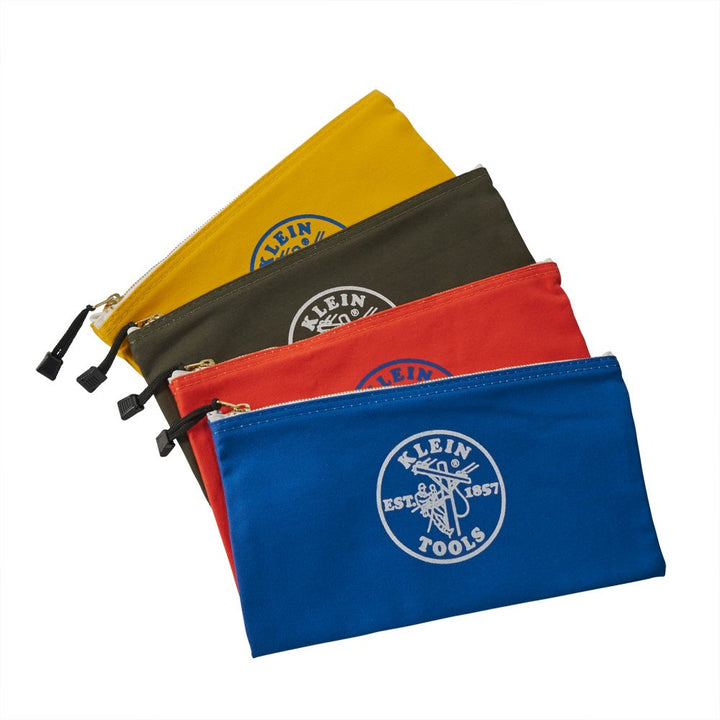 Klein Zipper Bags-Canvas, 4-Pack (1 Each) 5140 by Klein 4-Pack Olive, Orange, Blau, Gelb, 4-Pack Oli