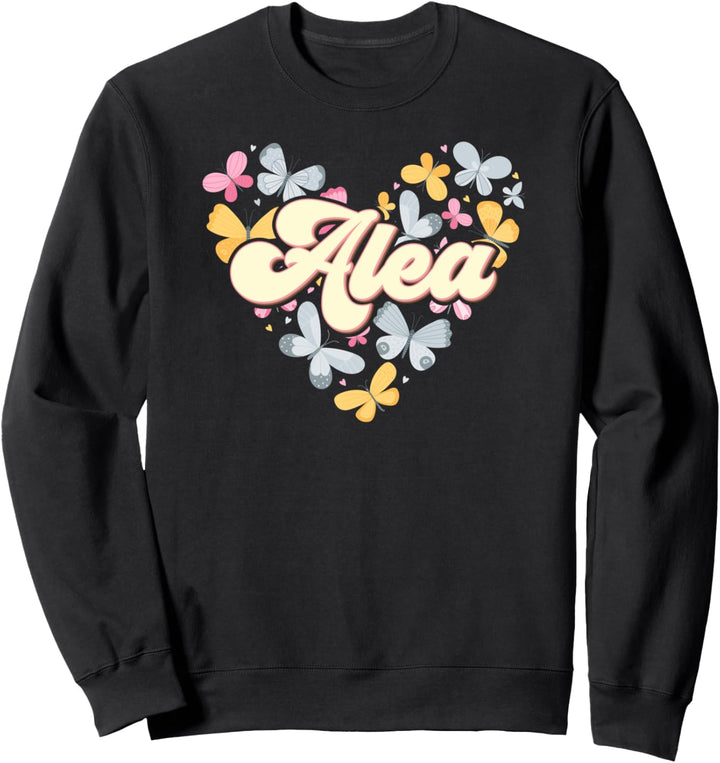 Alea Retro Vintage Schmetterling Vornamen Namen Sweatshirt