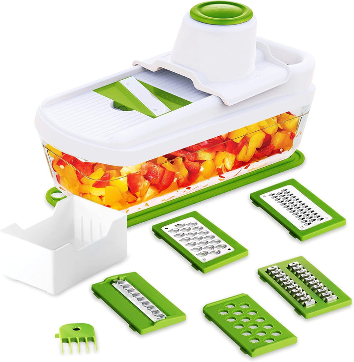 TAVIALO Gourmet Mandoline Gemüsehobel-Set 11Teilig, Hobel küche, Gemüseschneider für Stifte, Scheibe