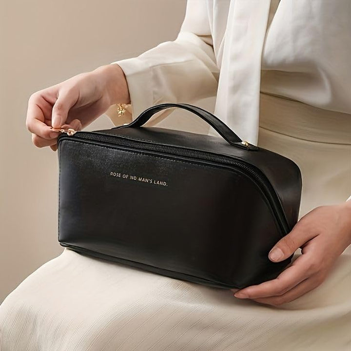 Reise Kosmetiktasche mit Grossem Fassungsvermögen,Wasserdichter PU-Leder, Kosmetik Tasche,Multifunkt