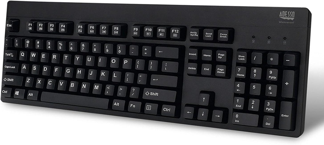 Adesso Easy Touch AKB-630UB Antimikrobielle wasserdichte Tastatur (630UB), Schwarz, 18.40in. x 7.60i