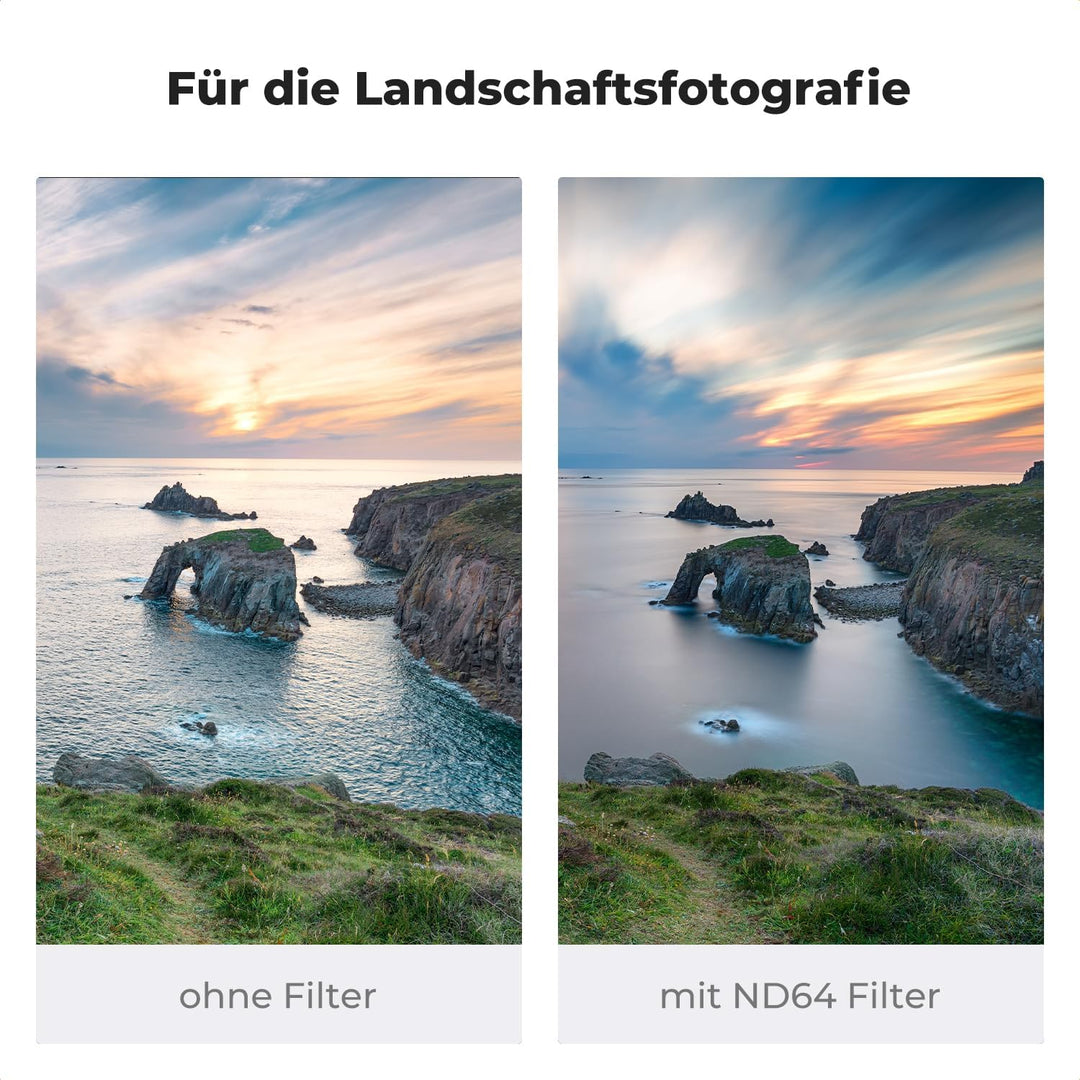 K&F Concept Nano-X Rechteckfilter ND64(6 Stop) 100x100mm Square Filter Graufilter aus Optisches Glas