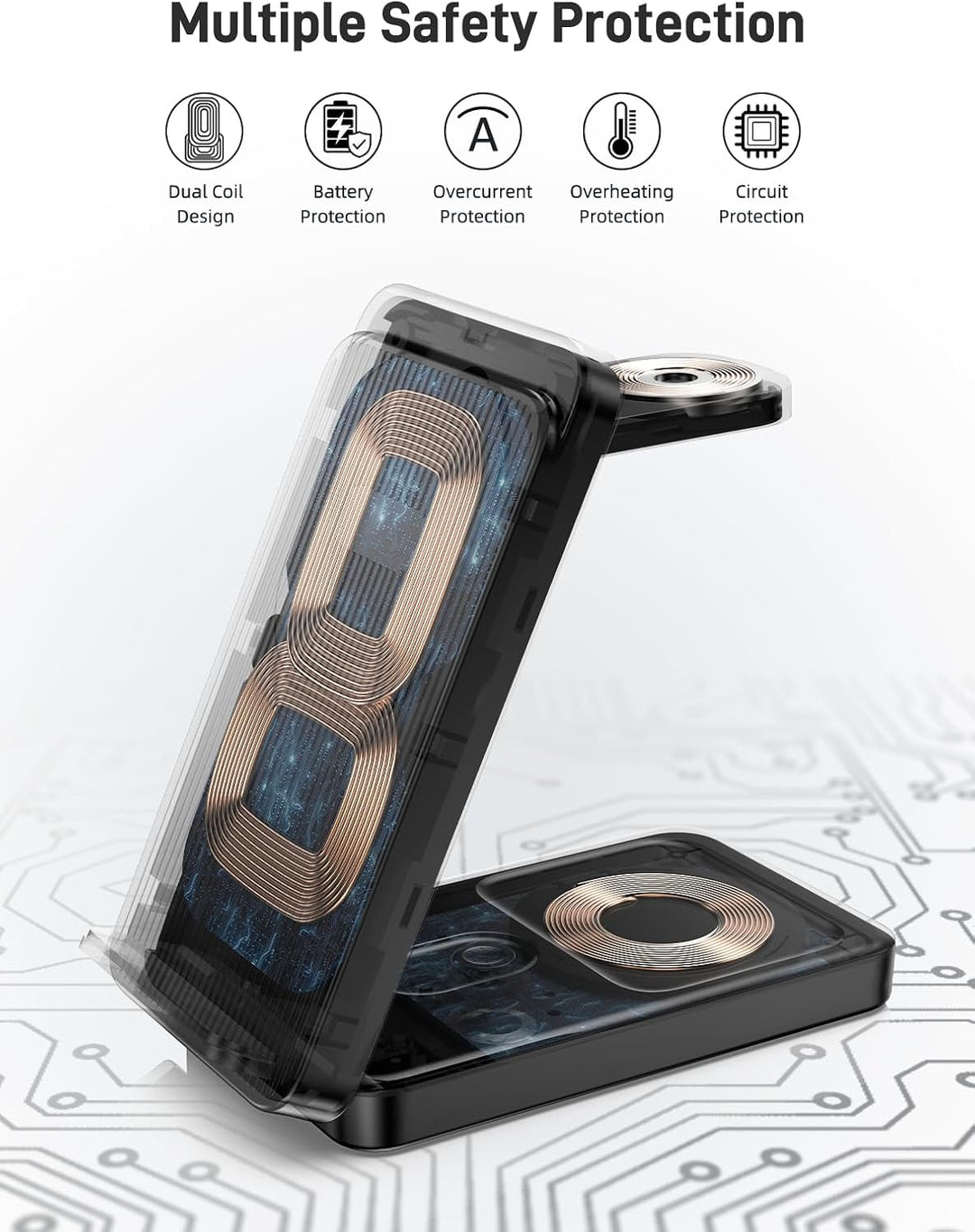 Induktive Ladestation für Google Pixel Watch 3/2, 3 in 1 Google Pixel Ladegerät für Google 10/9/9 Pr