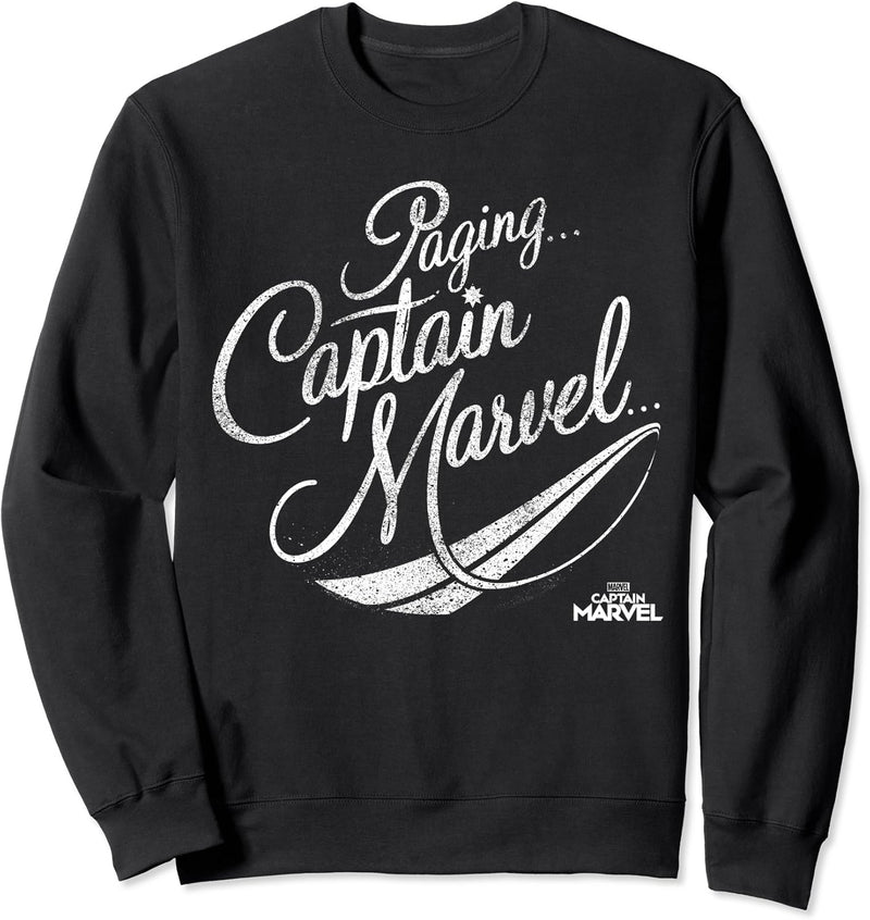 Captain Marvel Paging Captain Marvel Script Sweatshirt