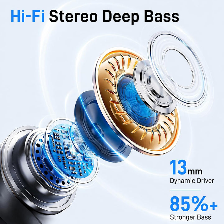 IKT Bluetooth Kopfhörer Kabellos mit ANC &amp; 4 ENC Mics Noise Cancelling 40dB | Bluetooth Kopfhörer Sp