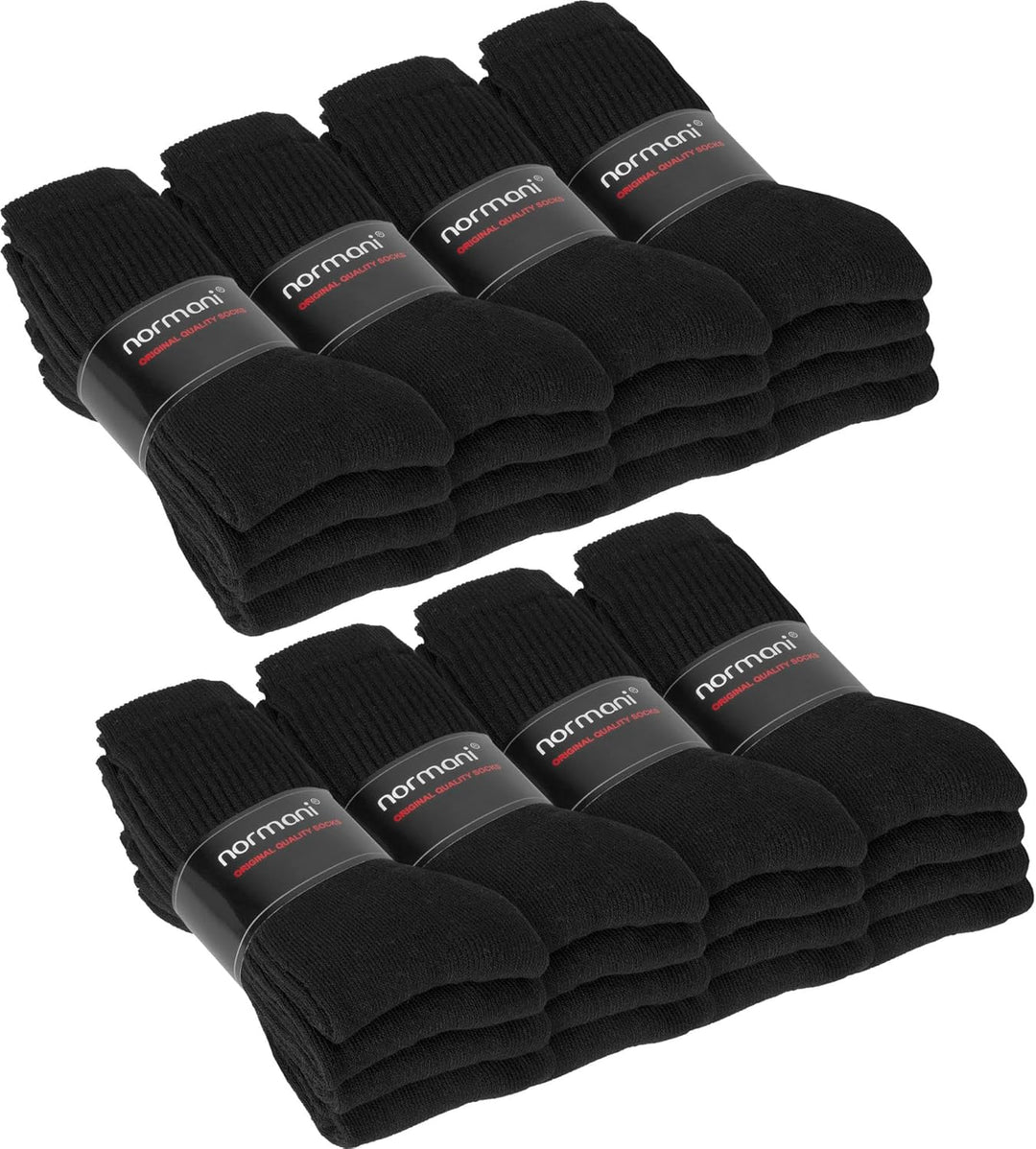 32 Paar Sport- und Arbeitssocken aus Baumwolle 47-50 Schwarz, 47-50 Schwarz