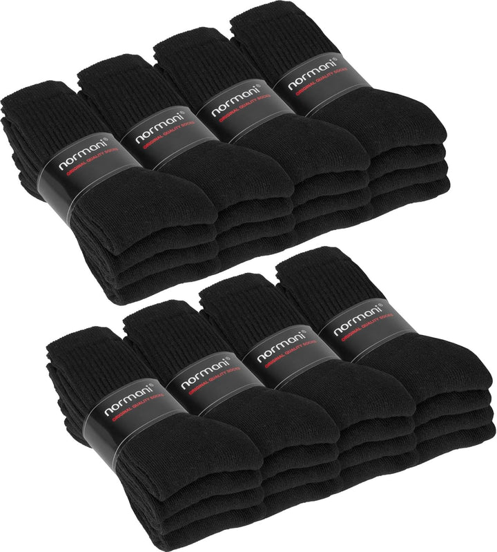 32 Paar Sport- und Arbeitssocken aus Baumwolle 47-50 Schwarz, 47-50 Schwarz