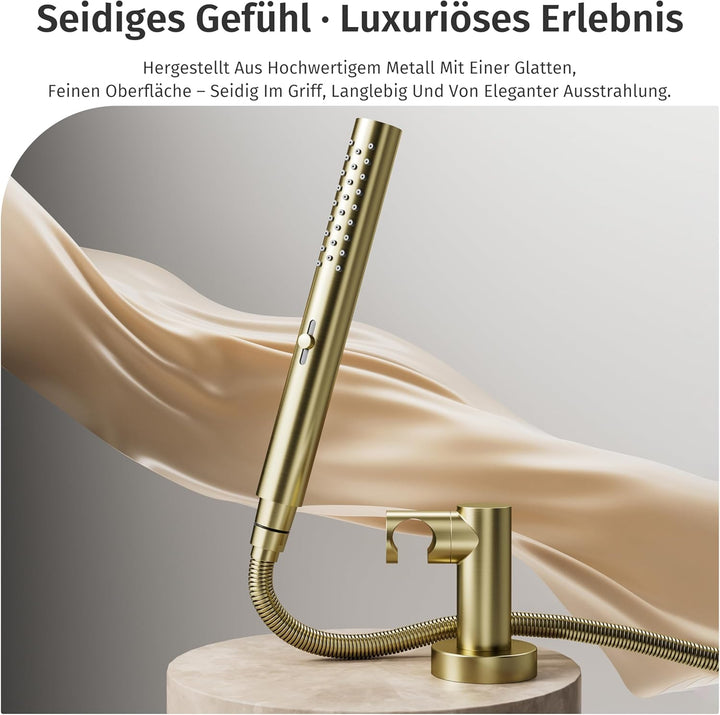 Wassersparender Duschkopf mit Schlauch Halterung,Mit zwei Strahlarten (Regen und Intensiv),Runder Ha