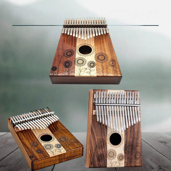 Kalimba 17 Schlüssel, Holz Fingerklaviere，Sonnenblume Professionelle Daumenklavier Carlimba, Mbira I