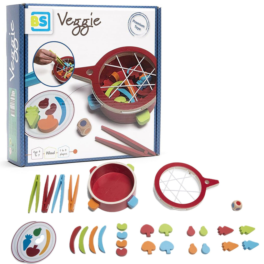 BS Toys Veggie, Rot - Holzspielzeug für Kinder - Motorikförderung - Gemüse sammeln und spielerisch l