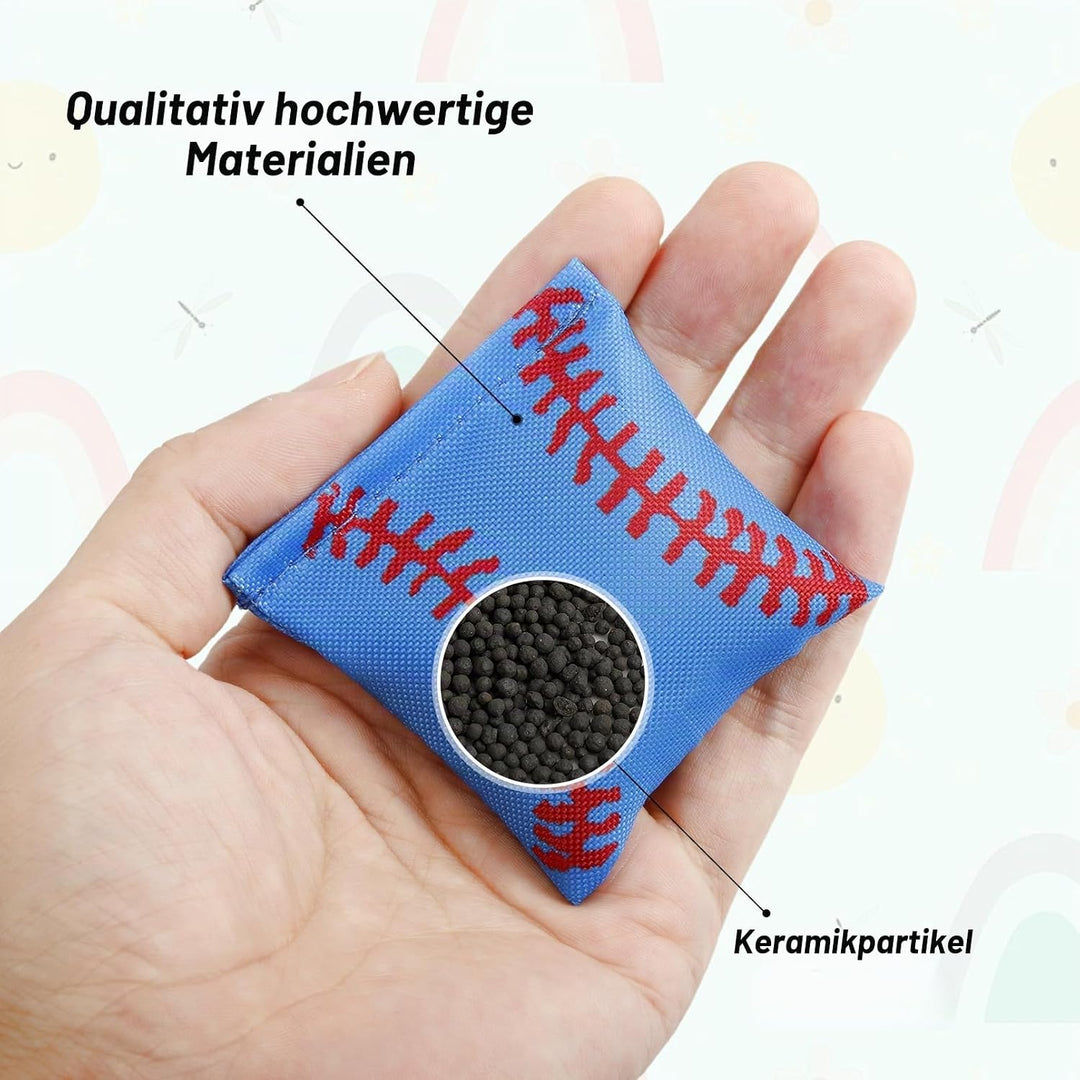 32 Stück Cornhole Säckchen, 6 x 6 cm Bean Bags Wurfspiel, Nylon Sitzsäcke Werfen für Cornhole Spiel,