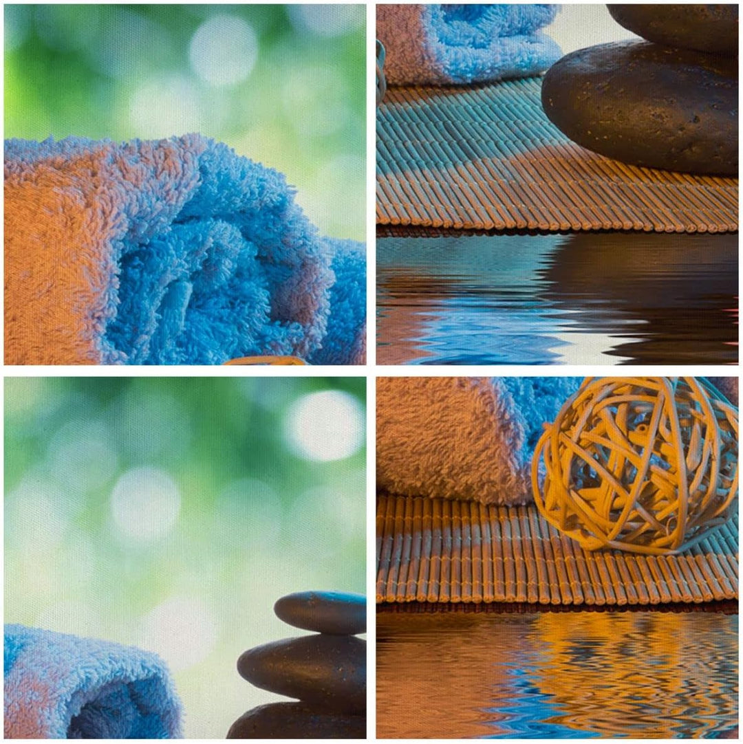 Bilder auf Leinwand Natur Entspannung Spa Kerzen Leinwandbild 70x50cm Wandbilder Dekoration Wohnzimm