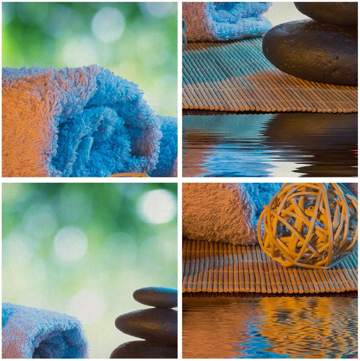Bilder auf Leinwand Natur Entspannung Spa Kerzen Leinwandbild 70x50cm Wandbilder Dekoration Wohnzimm