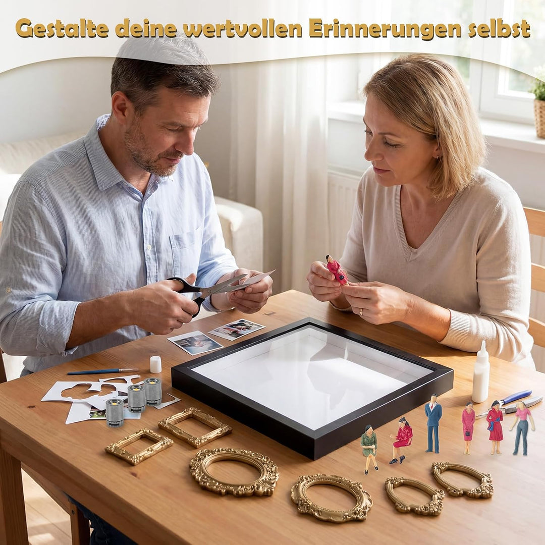 Kitimi Mini Museum Bilderrahmen, DIY Mini Museum Silhouette Box mit LED Licht, DIY Fotospeicher Bild