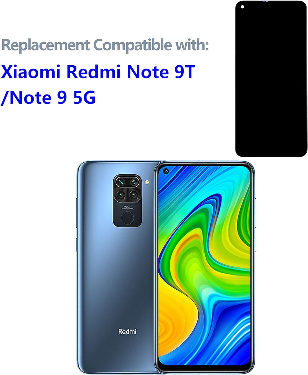 swark LCD Display Kompatibel mit Redmi Note 9T M2007J22G, J22 (Schwarz ohne Rahmen) Touchscreen Bild