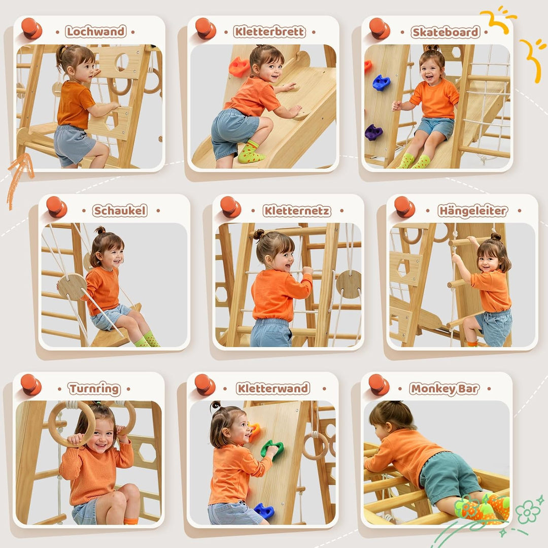 Maxi Klettergerüst für Drinnen & Draussen, Wasserfestes und Schmutzabweisendes Grosses Spielplatz, 1