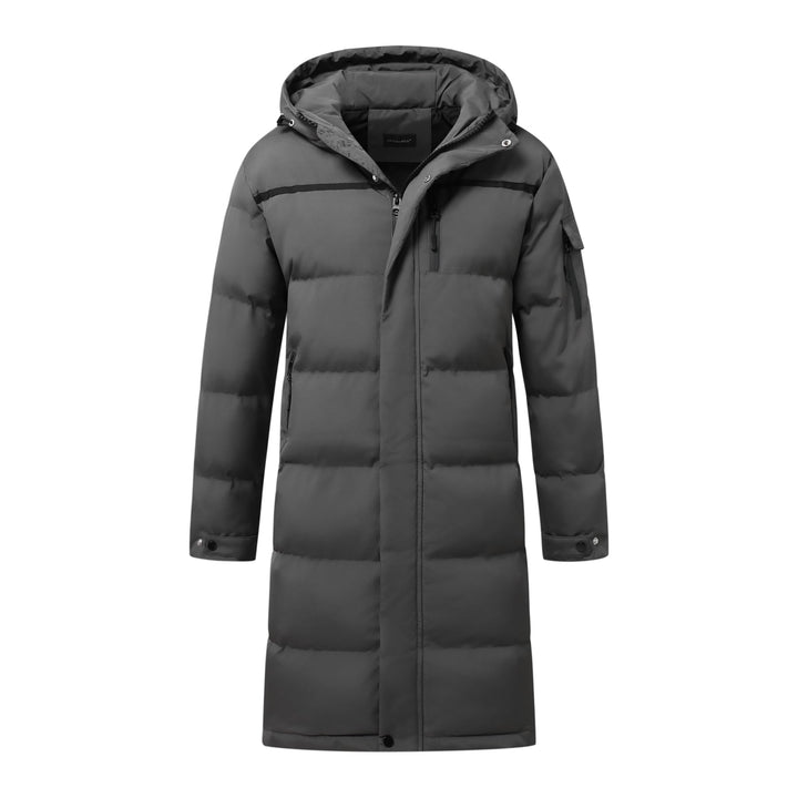 Allthemen Daunenmantel Herren Winter Lange Steppmantel mit Kapuze Warm Wintermantel Winterparka S #8