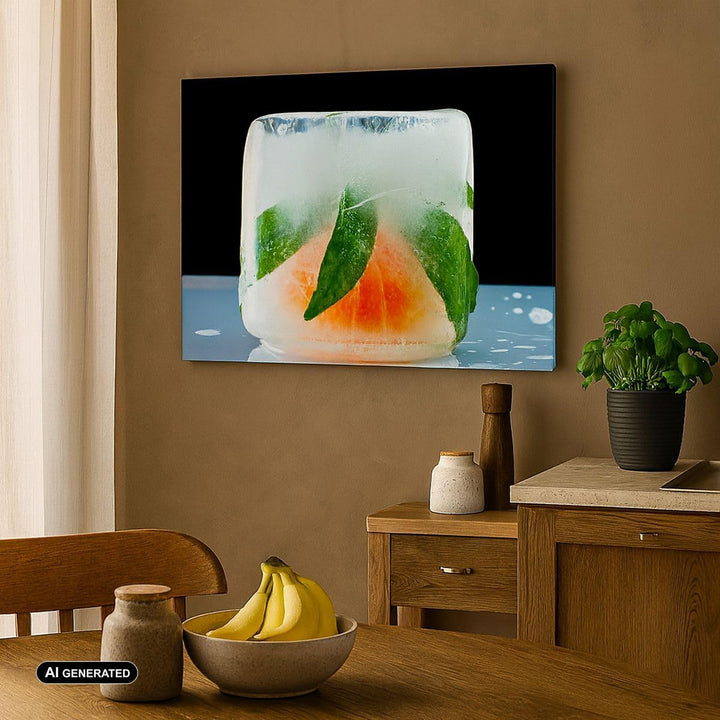 Bilder auf Leinwand 100x70cm Leinwandbild Gefroren frucht dessert bio Gross Wanddeko Bild Schlafzimm