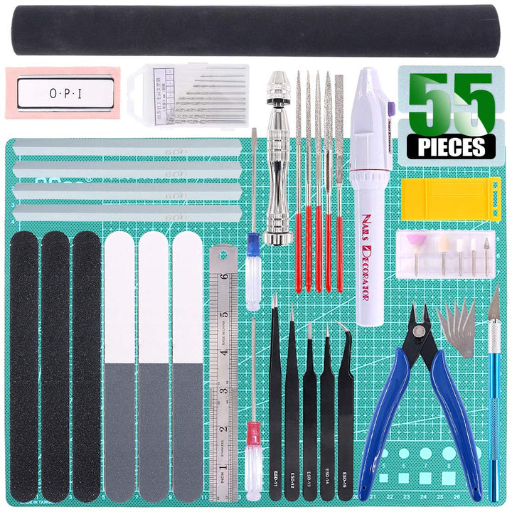 Keadic 55pcs Profi Modellierer Basic Tools Craft Set Hobby Building Tools Kit for Gundam Car Model B