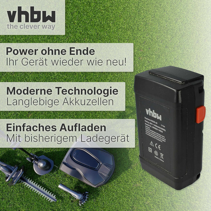 vhbw Akku kompatibel mit Gardena Spindelmäher 380 C, 380 EC, 380 Li, 4024-20, 40254-20, 4028-20 erse