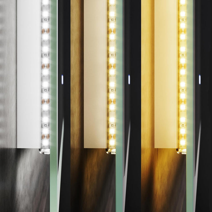 Elegant Badspiegel mit Beleuchtung Lichtspiegel LED Spiegel 80 x 50 cm kaltweiss IP44 Badezimmer Wan